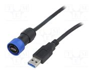 Cable; USB Buccaneer; USB A plug,USB C plug; IP68; 1m BULGIN