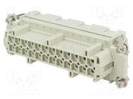 Connector: HDC; contact insert; female; HE; PIN: 24; 24+PE; size 8 TE Connectivity