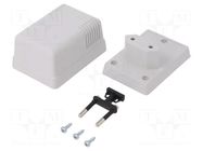 Enclosure: for power supplies; X: 52mm; Y: 70mm; Z: 47mm; ABS; grey MASZCZYK