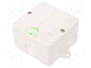 Enclosure: junction box; X: 80mm; Y: 80mm; Z: 52mm; polystyrene; IP65 SPELSBERG