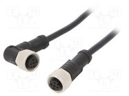 Cable: for sensors/automation; PIN: 4; M12-M12; 1m; plug; plug; 250V AMPHENOL LTW