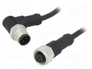 Cable: for sensors/automation; PIN: 4; with metal nut; plug; 250V AMPHENOL LTW