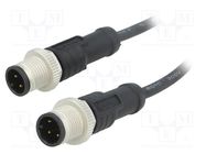 Cable: for sensors/automation; PIN: 4; M12-M12; 1m; plug; plug; 250V AMPHENOL LTW