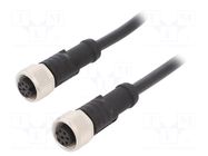Cable: for sensors/automation; M12; PIN: 8; with metal nut; plug AMPHENOL LTW