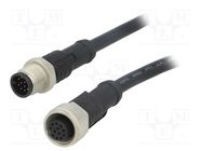 Cable: for sensors/automation; PIN: 12; M12-M12; 1m; plug; plug AMPHENOL LTW