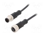 Cable: for sensors/automation; plug; PIN: 5; M12 male,M12 female AMPHENOL LTW