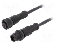 Cable: for sensors/automation; plug; PIN: 5; M12 male,M12 female AMPHENOL LTW