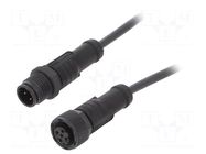 Cable: for sensors/automation; plug; PIN: 4; M12 male,M12 female AMPHENOL LTW