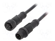 Cable: for sensors/automation; PIN: 4; with plastic nut; plug AMPHENOL LTW