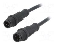 Cable: for sensors/automation; PIN: 4; with plastic nut; plug AMPHENOL LTW