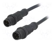 Cable: for sensors/automation; PIN: 4; with plastic nut; plug AMPHENOL LTW