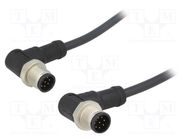 Cable: for sensors/automation; PIN: 8; M12-M12; 1m; plug; plug; 30V AMPHENOL LTW