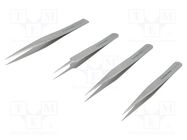 Kit: tweezers; for precision works; Blade tip shape: sharp; 4pcs. LINDSTRÖM