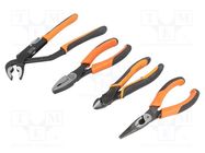 Kit: pliers; cutting,adjustable,half-rounded nose,universal BAHCO