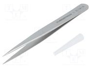 Tweezers; 110mm; Blades: narrowed; Blade tip shape: sharp LINDSTRÖM