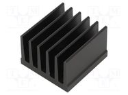 Heatsink: extruded; grilled; black; L: 37.5mm; W: 36.8mm; H: 25mm FISCHER ELEKTRONIK