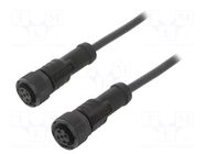 Cable: for sensors/automation; PIN: 4; with plastic nut; plug AMPHENOL LTW