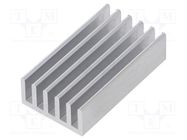 Heatsink: extruded; grilled; natural; L: 37.5mm; W: 21mm; H: 10mm FISCHER ELEKTRONIK