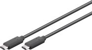 USB-C™ Cable, USB 3.2, 4K/60 Hz, 60 W, 5 Gbit/s, Power Delivery, 0.5 m, 0.5 m, black - USB-C™ connector > USB-C™ connector