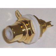 White Chassis Mount Gold Plated Phono (RCA) Female Jack