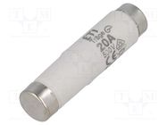 Fuse: fuse; gG; 20A; 500VAC; 500VDC; ceramic; DI; D ETI POLAM