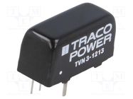 Converter: DC/DC; 3W; Uin: 9÷18V; Uout: 15VDC; Iout: 250mA; SIP8 TRACO POWER