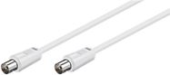 Antenna Cable (<70 dB), Double Shielded, 5 m, white - coaxial plug > coaxial plug