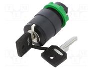 Switch: rotary with key; 22mm; Stabl.pos: 3; black; none; IP66 SCHNEIDER ELECTRIC