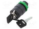 Switch: rotary with key; 22mm; Stabl.pos: 1; black; none; IP66 SCHNEIDER ELECTRIC