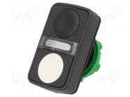 Switch: double; 22mm; Stabl.pos: 1; white/black; IP66; flat; Pos: 2 SCHNEIDER ELECTRIC