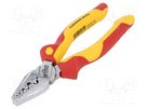 Pliers; insulated,crimping; steel; 180mm; 1kVAC; blister WIHA