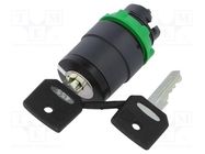 Switch: rotary with key; 22mm; Stabl.pos: 2; black; none; IP66 SCHNEIDER ELECTRIC