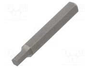 Screwdriver bit; hex key; HEX 2,5mm; Overall len: 28mm; MICRO WIHA