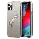 Guess GUHCP12MPCUGLSGO iPhone 12/12 Pro 6.1&quot; gold/gold hardcase Glitter Gradient Script, Guess