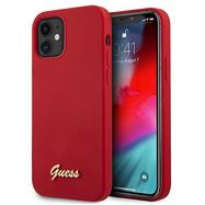 Guess GUHCP12SLSLMGRE iPhone 12 mini 5.4&quot; red/red hardcase Metal Logo Script, Guess