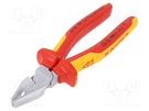 Pliers; insulated,universal; steel; 180mm KNIPEX