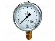 Manometer; 0÷100bar; Class: 1.6; 63mm; Temp: -20÷60°C; steel; 213.53 WIKA