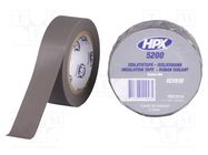 Tape: electrical insulating; W: 19mm; L: 10m; Thk: 0.15mm; grey; 241% HPX