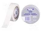 Tape: electrical insulating; W: 19mm; L: 10m; Thk: 0.15mm; white HPX