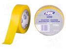 Tape: electrical insulating; W: 19mm; L: 10m; Thk: 0.15mm; yellow HPX