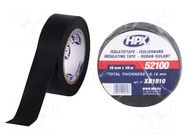 Tape: electrical insulating; W: 19mm; L: 10m; Thk: 0.15mm; black HPX