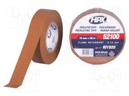 Tape: electrical insulating; W: 19mm; L: 20m; Thk: 0.15mm; brown HPX