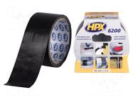 Tape: duct; W: 48mm; L: 5m; Thk: 0.3mm; black; natural caoutchouc HPX