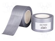 Tape: duct; W: 75mm; L: 50m; Thk: 0.17mm; silver; max.75°C; 12%; 30N/cm HPX