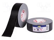 Tape: duct; W: 38mm; L: 50m; Thk: 0.3mm; black; natural rubber; 10% HPX