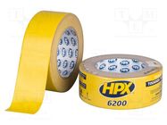 Tape: duct; W: 48mm; L: 25m; Thk: 0.3mm; yellow; natural rubber; 12% HPX
