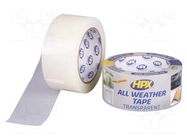 Tape: duct; W: 48mm; L: 25m; Thk: 0.17mm; transparent; acrylic; 200% HPX