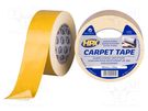 Tape: fixing; W: 50mm; L: 25m; Thk: 0.25mm; double-sided; white HPX