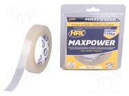 Tape: fixing; W: 19mm; L: 5m; Thk: 1mm; double-sided; acrylic HPX