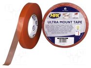 Tape: fixing; W: 19mm; L: 50m; Thk: 0.2mm; double-sided; transparent HPX